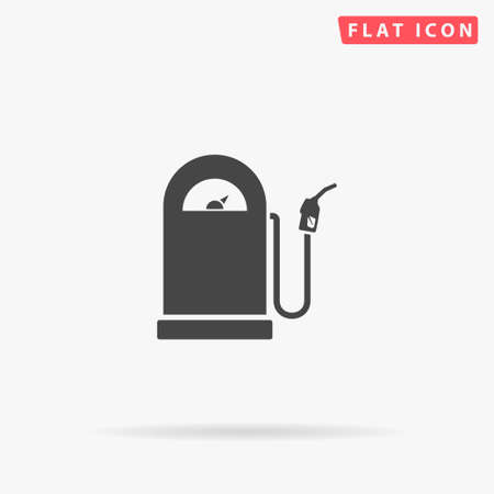 Gas station flat vector icon. Hand drawn style design illustrations.のイラスト素材