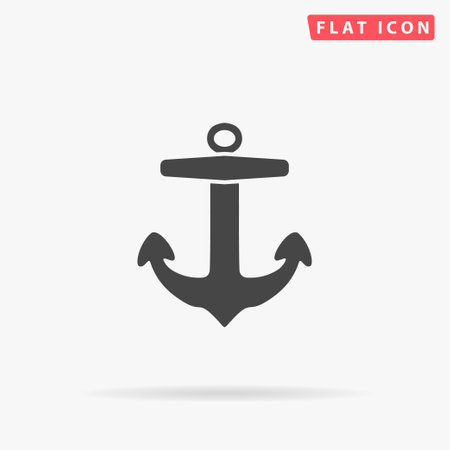 Anchor flat vector icon. Hand drawn style design illustrations.のイラスト素材