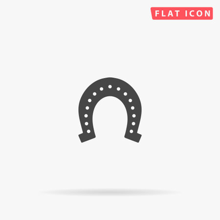 Horseshoe flat vector icon. Hand drawn style design illustrations.のイラスト素材