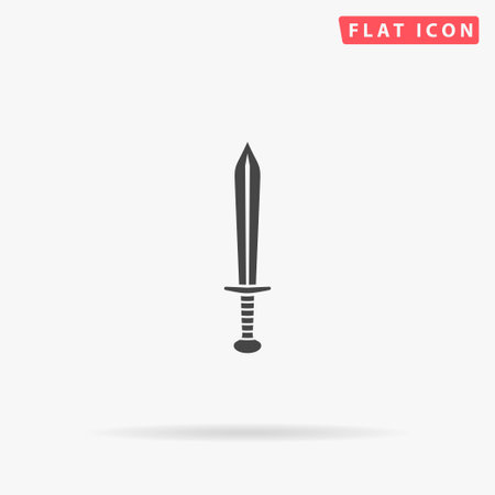 Sword flat vector icon. Hand drawn style design illustrations.のイラスト素材