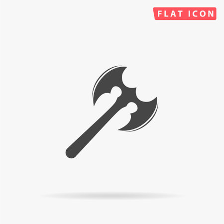 Battleaxe flat vector icon. Hand drawn style design illustrations.のイラスト素材