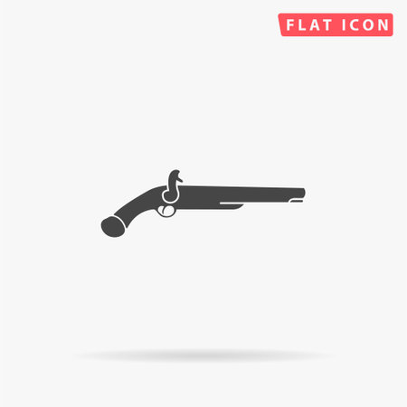 Musket flat vector icon. Hand drawn style design illustrations.のイラスト素材
