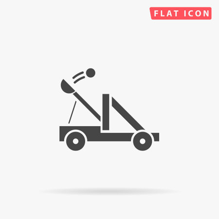 Catapult flat vector icon. Hand drawn style design illustrations.のイラスト素材
