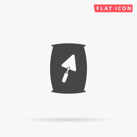 Cement bag flat vector icon. Hand drawn style design illustrations.のイラスト素材