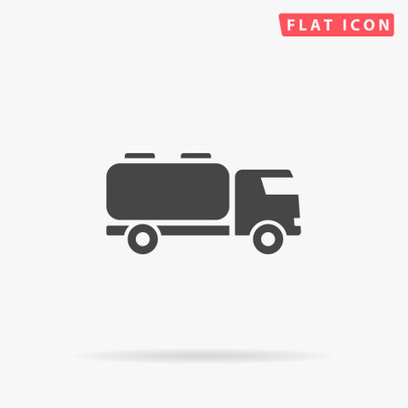 Tank truck flat vector icon. Hand drawn style design illustrations.のイラスト素材