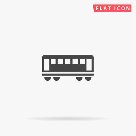 Railcar flat vector icon. Hand drawn style design illustrations.のイラスト素材