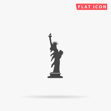 Liberty statue flat vector icon. Hand drawn style design illustrations.のイラスト素材