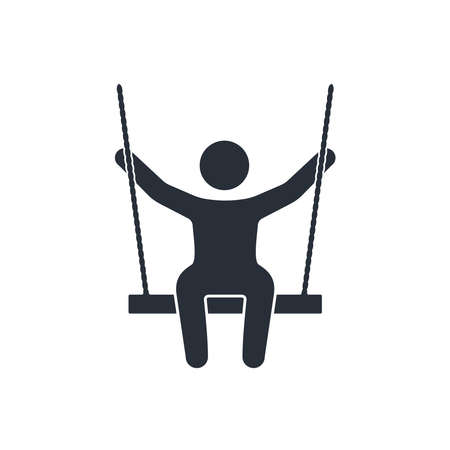 The man on the swing. Vector icon isolated on white background.のイラスト素材
