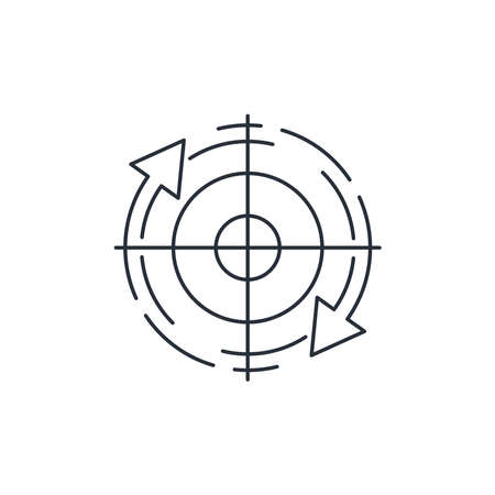 A moving target. Vector linear icon isolated on white background.のイラスト素材