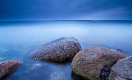 Blue hour after a stormの写真素材