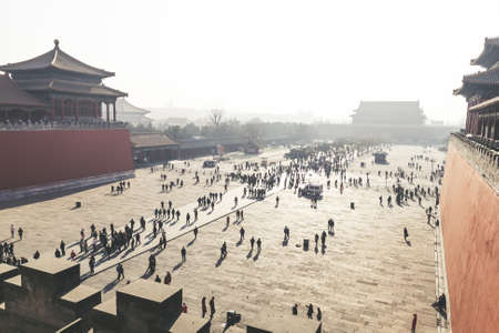 Forbidden city touristsの写真素材