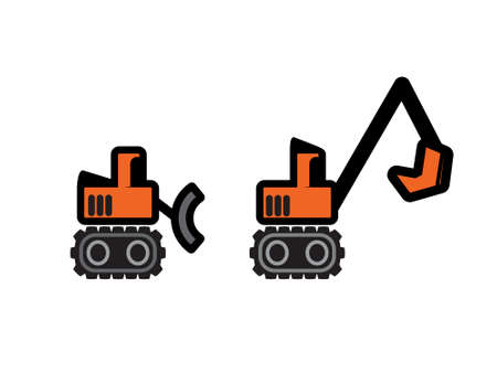 Two Vector Construction Tractorsのイラスト素材