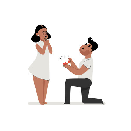 A man proposes to his loverのイラスト素材