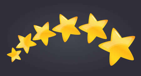 Vector illustration of gold stars, for playing on a dark backgroundのイラスト素材