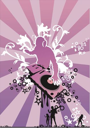 abstract composition with a dj partyのイラスト素材