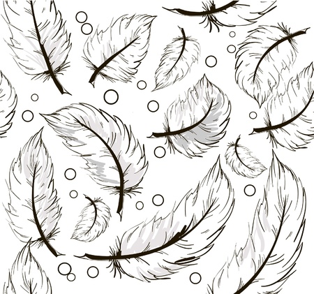 Seamless background with feathersのイラスト素材