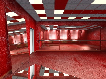 Old dance hall in red styleの写真素材