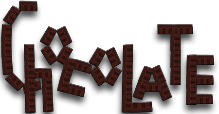  Inscription of the pieces of chocolate on a white backgroundの写真素材