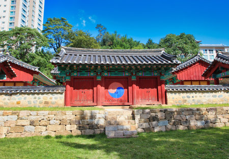 Hyanggyo Confucian School in Dongrae, Busan, South Korea, Asia.のeditorial素材
