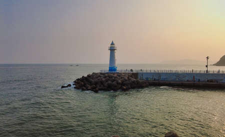 Sunset of Cheongsapo Port in Haeundae, Busan, South Korea, Asia.の写真素材