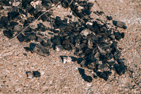 Gray ash. The texture of ash and coal artの写真素材