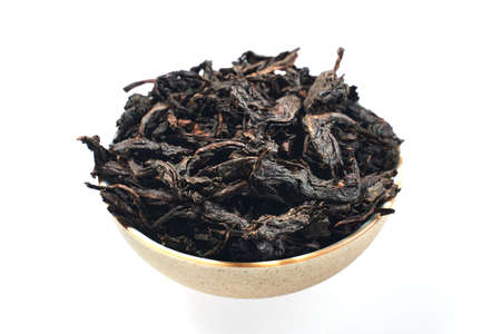 A piece of tea Da Hong Pao cakeの写真素材