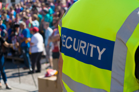 A security officer at the concertの写真素材