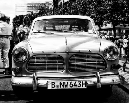 Car Volvo Amazon  Black and White  the exhibition  125 car history - 125 years of history Kurfurstendamm ; May 28; 2011 in Berlin; Germanyのeditorial素材