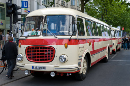 Bus Skoda 706 RTO  Karosa , the exhibition  125 car history - 125 years of history Kurfurstendamm , May 28, 2011 in Berlin, Germanyのeditorial素材