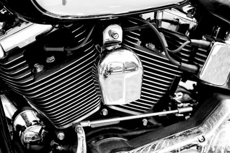 Engine Motorcycle Kawasaki  Black and White , the exhibition  125 car history - 125 years of history...