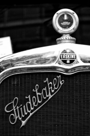 Radiator  engine cooling  and the emblem of the car Erskine  Studebaker , the exhibition  125 car history - 125 years of history Kurfurstendamm , May 28, 2011 in Berlin, Germanyのeditorial素材