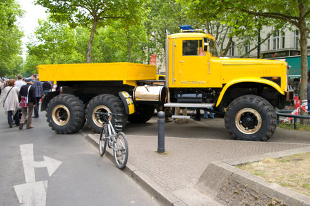 Soviet heavy truck KrAZ-255, the exhibition  125 car history - 125 years of history Kurfurstendamm , May 28, 2011 in Berlin, Germanyのeditorial素材