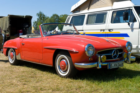 Car Mercedes-Benz 190SL,  The oldtimer show  in MAFZ, May 26, 2012 in Paaren im Glien, Germany