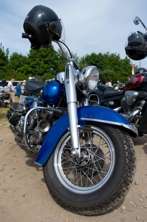 Motorcycle Harley-Davidson Springer Classic,  The oldtimer show  in MAFZ, May 26, 2012 in Paaren im Glien, Germanyのeditorial素材