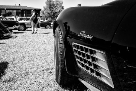 PAAREN IM GLIEN, GERMANY - MAY 19: Detail of the sports car Chevrolet Corvette Stingray Coupe,...