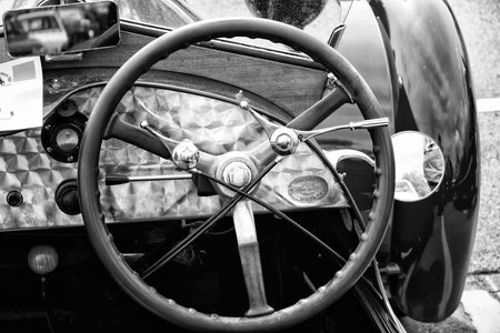 BERLIN - MAY 11: Cab Car Morgan, V-Twin three-wheelers (black and white), 26th Oldtimer-Tage...
