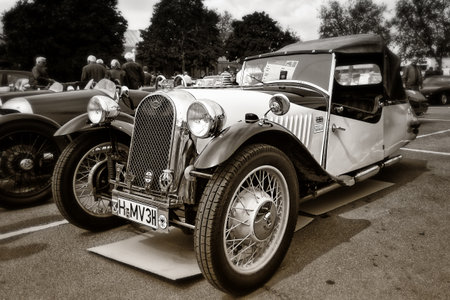 BERLIN - MAY 11  Car Morgan, F-Series three-wheelers  sepia , 26th Oldtimer-Tage Berlin-Brandenburg,...