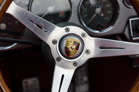 BERLIN - MAY 11: Cab sports car Porsche 356 Speedstep, 26th Oldtimer-Tage Berlin-Brandenburg, May...