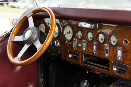 PAAREN IM GLIEN, GERMANY - MAY 19: Cab roadster Excalibur Series II Phaeton, The oldtimer show in MAFZ, May 19, 2013 in Paaren im Glien, Germanyのeditorial素材