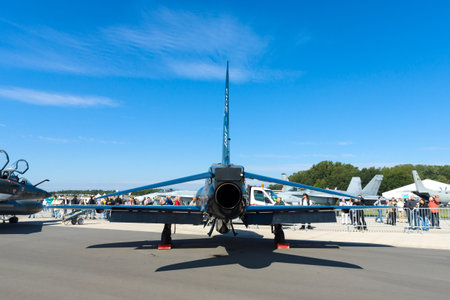BERLIN - SEPTEMBER 14: RAF BAE Hawk T1 is a British single-engine, advanced jet trainer aircraft...