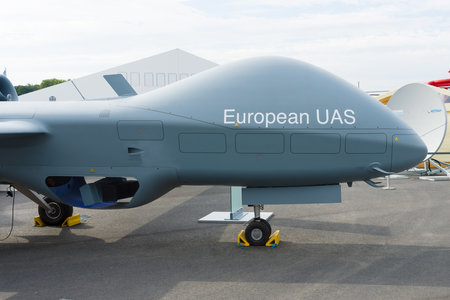 BERLIN - SEPTEMBER 14: An unmanned aerial vehicle EUROPEAN UAS, International Aerospace Exhibition...