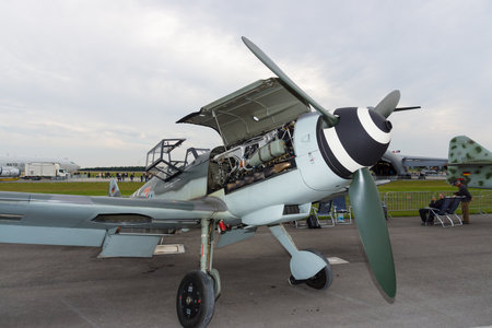 BERLIN - SEPTEMBER 14: Messerschmitt Bf 109 G-4, International Aerospace Exhibition ILA Berlin Air...