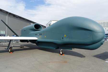 BERLIN - SEPTEMBER 14: UAV Northrop Grumman RQ-4 Global Hawk, International Aerospace Exhibition ILA...