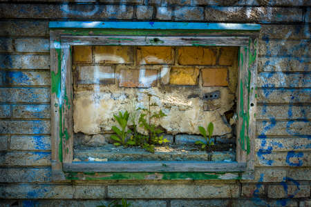 Old plaster walls frame. Toning.の写真素材