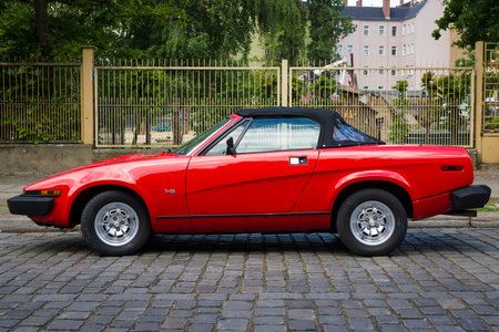 BERLIN, GERMANY - MAY 17, 2014: Sports car Triumph TR8. 27th Oldtimer Day Berlin - Brandenburg のeditorial素材