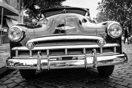 BERLIN, GERMANY - MAY 17, 2014: Oldtimer Chevrolet Fleetline Deluxe (1949). Black and white. 27th Oldtimer Day Berlin - Brandenburg のeditorial素材