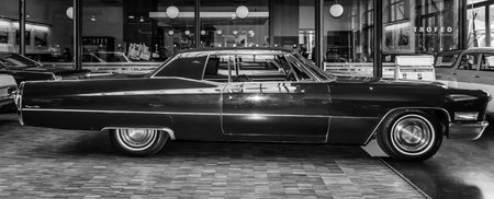 BERLIN, GERMANY - MAY 17, 2014: Full-size luxury car Cadillac Coupe de Ville (1967). Ð§ÐµÑÐ½Ð¾-Ð±ÐµÐ»ÑÐ¹. 27-Ð¾Ð¹ Oldtimer Day Berlin - Brandenburgのeditorial素材