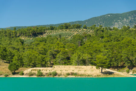Green lake in the Taurus Mountains. Oymapinar. Antalya Province. Turkey. 