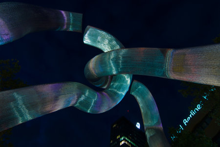 BERLIN, GERMANY - OCTOBER 17, 2014: Detail of the sculptures on Kurfuerstendamm "Broken chain" sculptor Brigitte Matschinsky-Denninghoff and Martin Matschinskyのeditorial素材