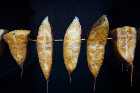 Fish in the smokehouse.